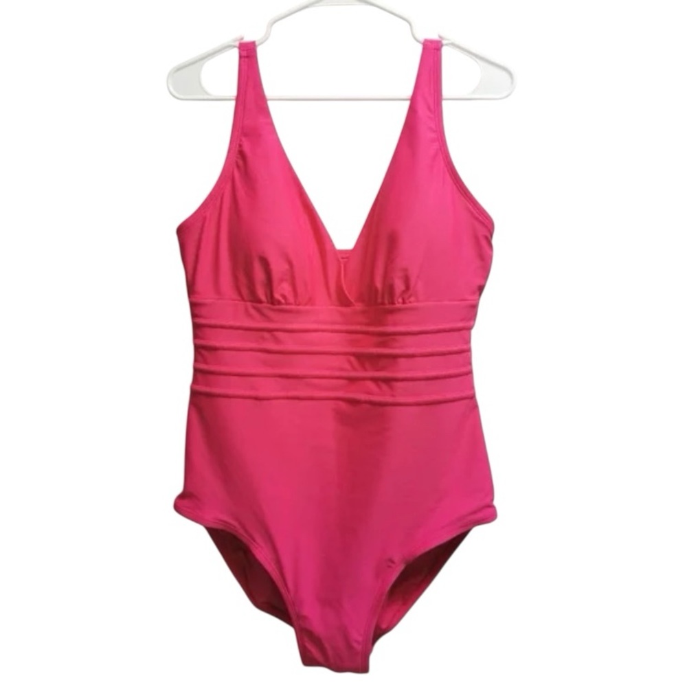 Roots Vibrant pink one piece swimsuit Size 18. NEW